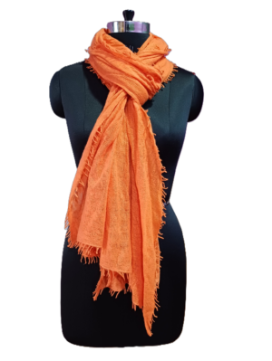 Orange Cashmere Felted Shawl