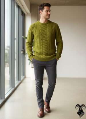 Merino wool cable knit sweater