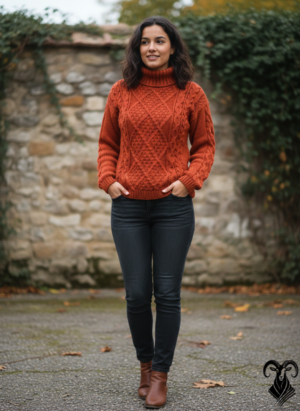 cable knit turtleneck sweater