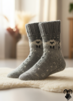 Grey Wool Socks by rita cashmere