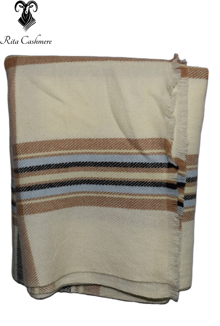 Striped Cashmere Woven Blanket