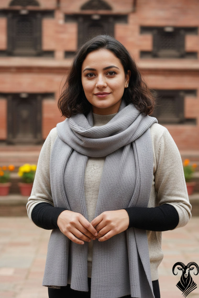 Knitting Ribs Cashmere Scarf